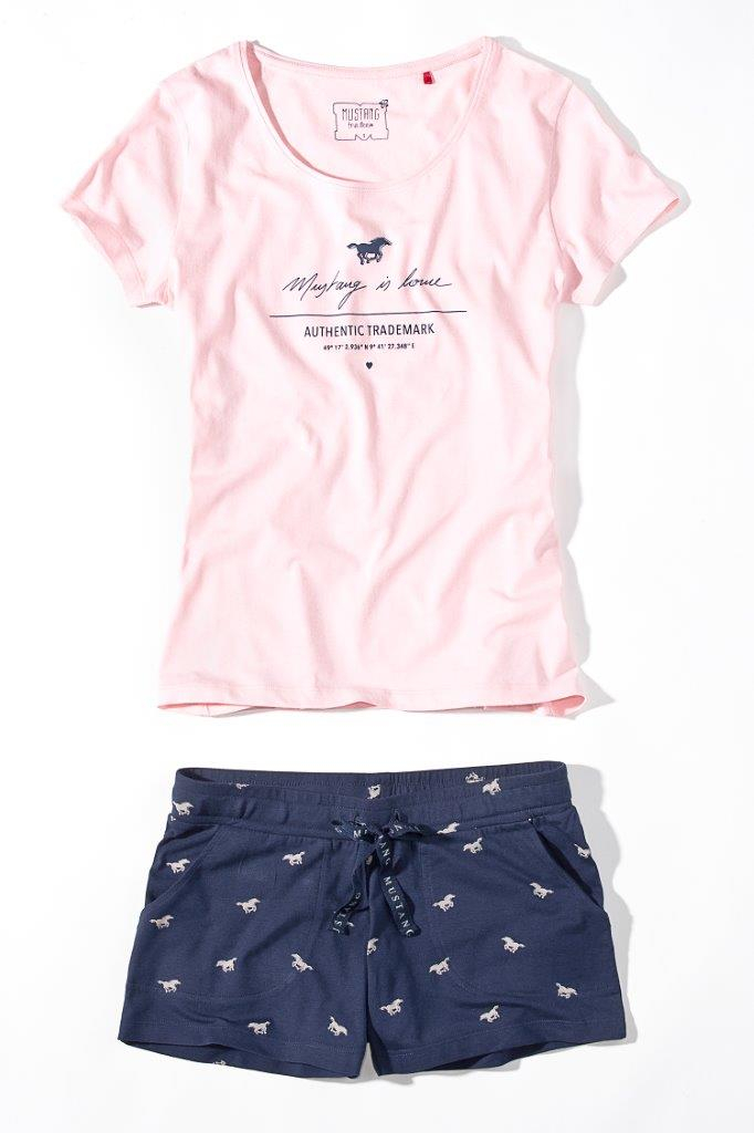 Dámsky modro-ružový pyžamový komplet