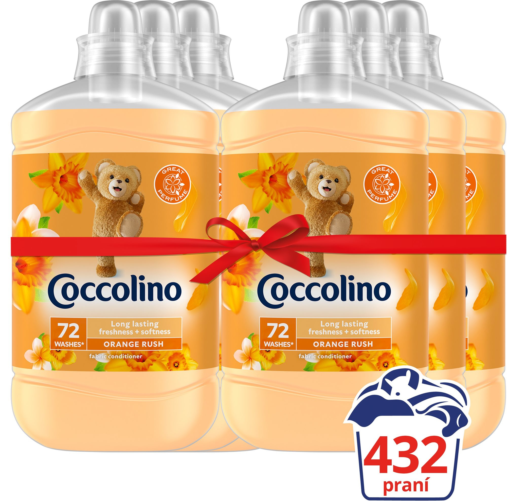 Öblítő COCCOLINO Orange Rush 6 × 1,8 l (432 mosás)