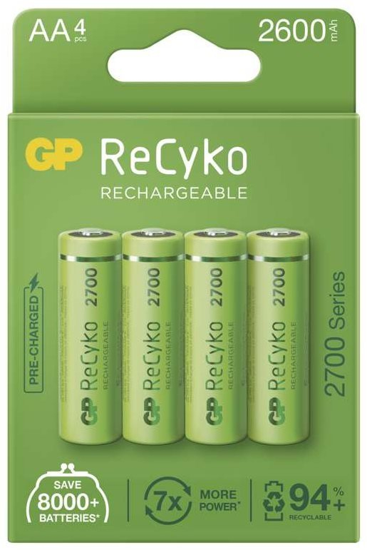 Tölthető elem GP ReCyko 2700 AA (HR6), 4 db