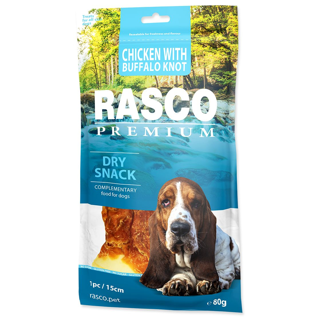 Rasco Premium Gustare uscată de pui cu nod de bizon 80 g