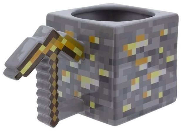 Bögre Minecraft - Gold Pickaxe - 3D bögre