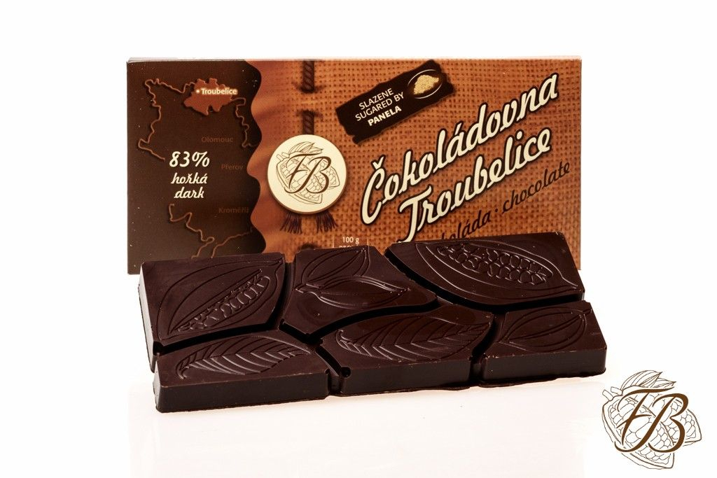 Čokoláda Troubelice tmavá 83%, 45g