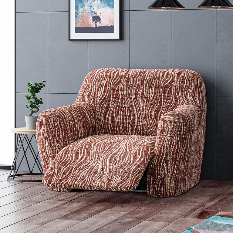 Dvojitě elastický obal UNIVERSO NOVÉ hnedé fotel relaks (šírka 70 - 90 cm)