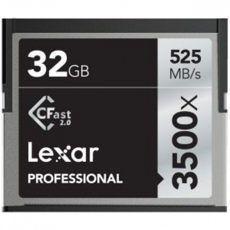 Lexar 32GB CFast 3500X 525MB/265MB 4K memory card
