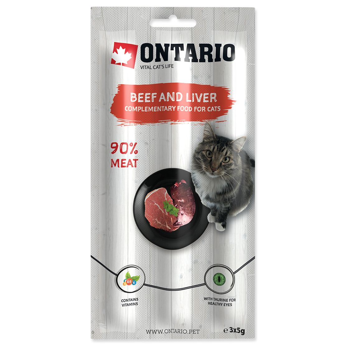 Ontario Rudacska macskák részére marhával és májjal 3 x 5 g