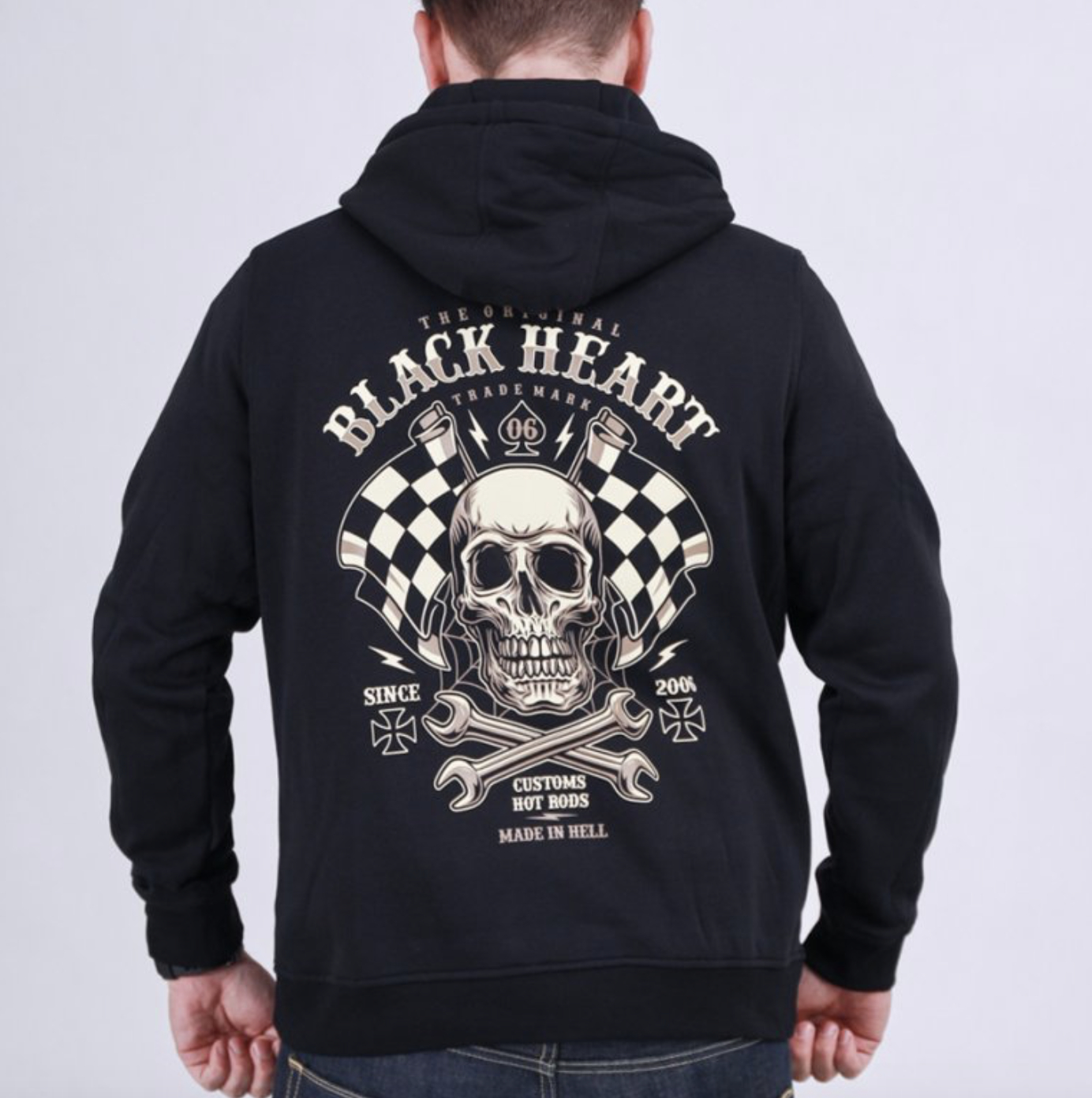Black Heart Pánska motorkárska mikina BLACK HEART STARTER HOODIE , Veľkosť XXL