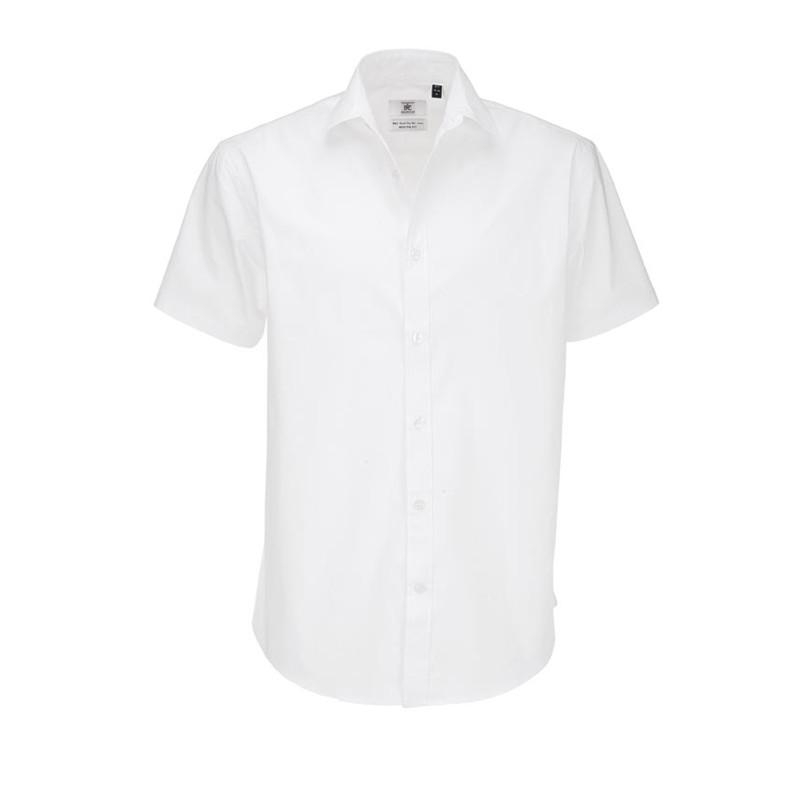 Camisa de garçom masculina B&C manga curta - branca - ÚLTIMA PEÇA