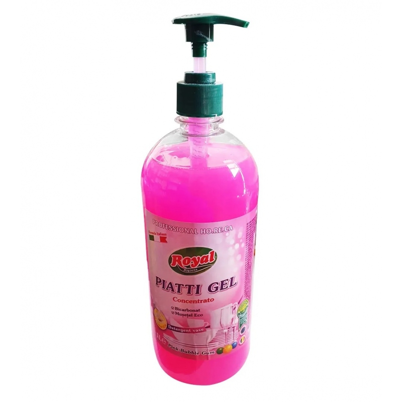 Συμπυκνωμένο απορρυπαντικό πιάτων Royal Hygiene - Pink Bubble Gum - 1 λίτρο