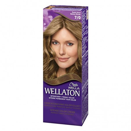 Vopsea de Par Permanenta Wella Wellaton 7/0 Medium Blonde, 110 ml...