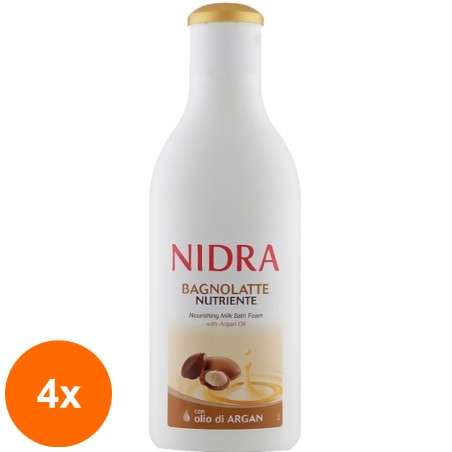 Set 4 x Spuma de Baie Nidra Latte cu Argan, 750 ml...