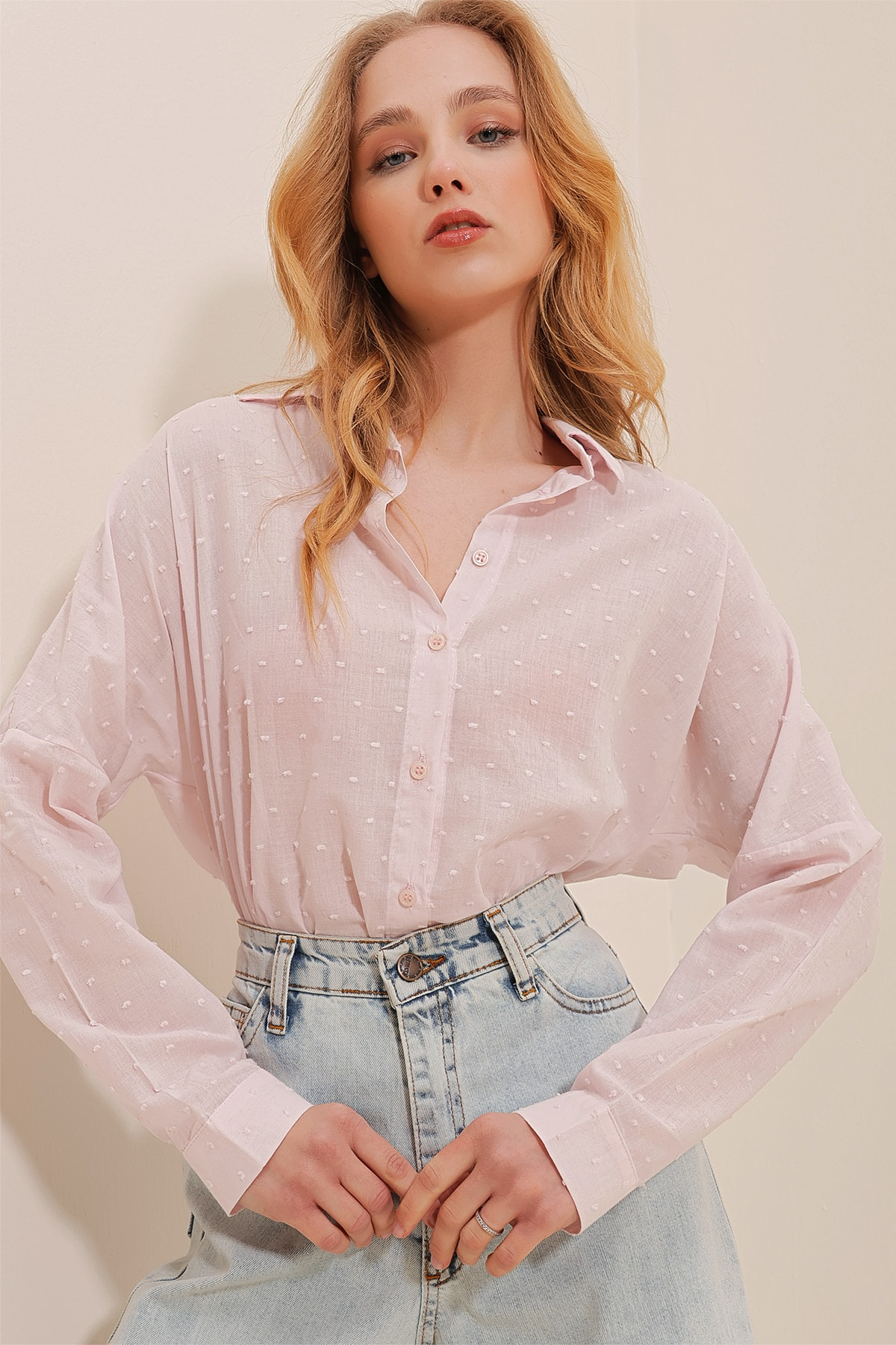 Trend Alaçatı Stili Shirt - Rosa - Κανονική εφαρμογή