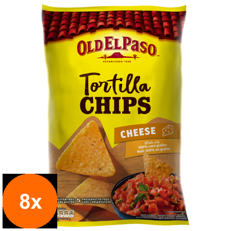 Set 8 x Tortilla Chips Cheese, Chipsuri fara Gluten, Old El Paso 185 g...