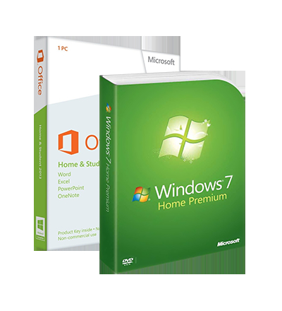 MS Windows 7 Home Premium + Office 2013 Home & Student, CZ doživotní elektronická licence, 32/64 bit
