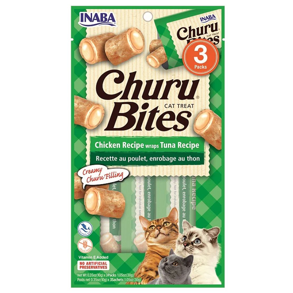 Inaba Churu Bites cat csirke tonhallal 3 x 10 g