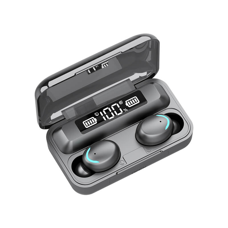 Bezdrôtové Bluetooth Slúchadlá SoundKing F9-5 čierne | Štuplové do Uší | Bezkáblové s Mikrofónom | Android | Športové na Behanie | PowerBank funkcia