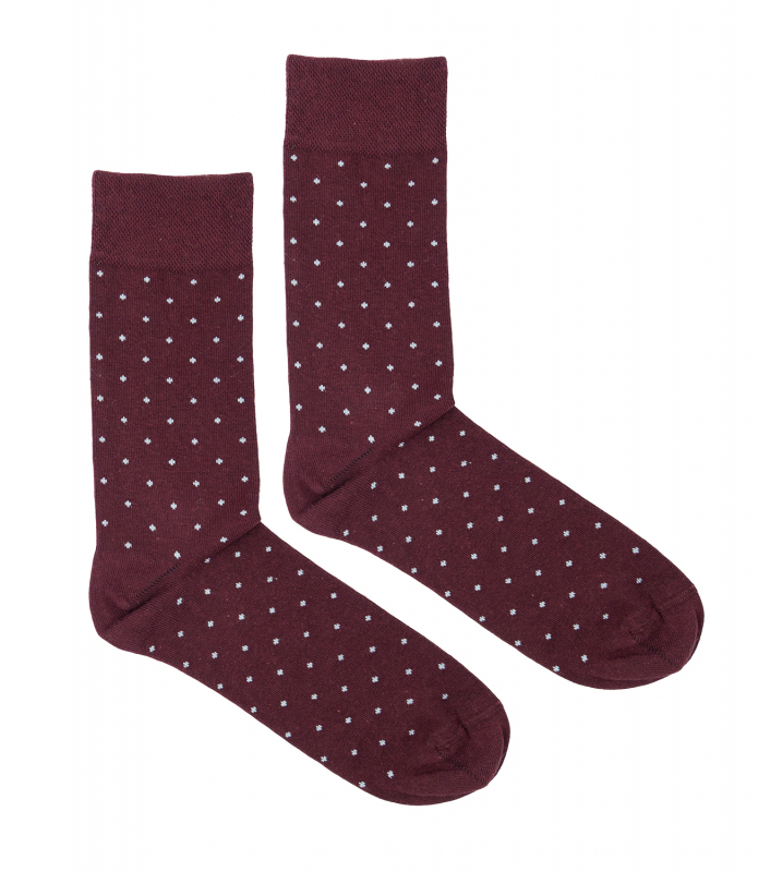 BUBIBUBI Hnědé ponožky se šedými puntíky, vel. 43-46