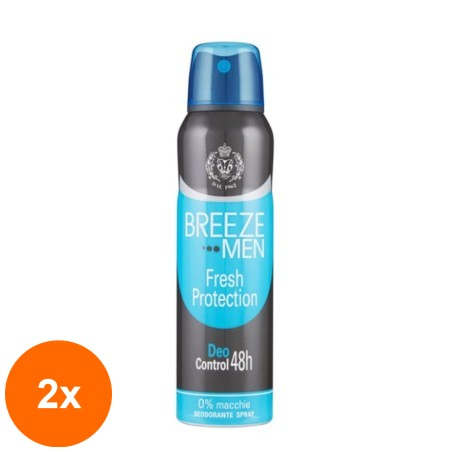 Set 2 x Deodorant Spray Fresh Protection pentru Barbati, Breeze, 150 ml...