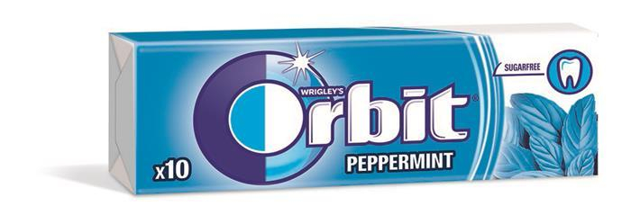Chewing gum, 14 g, ORBIT 'Peppermint dragees'