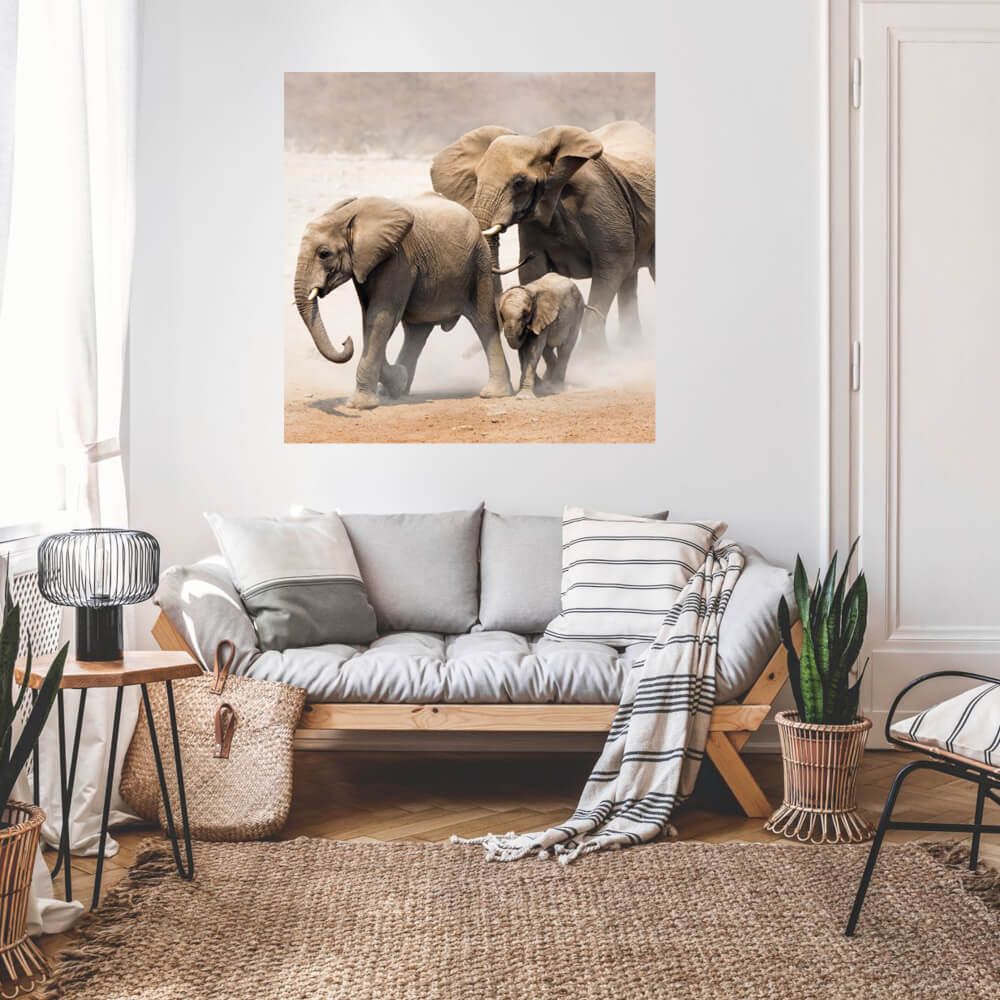 Eläinaiheinen seinätarra - Elefantit