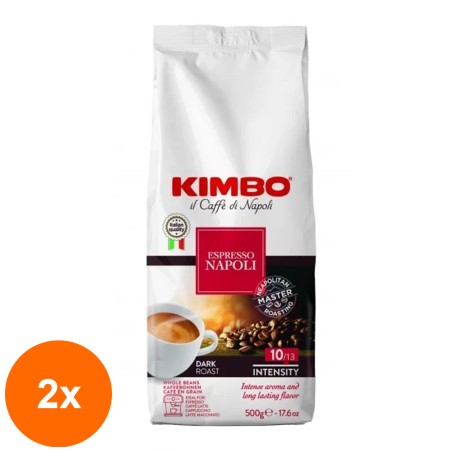 Set 2 x Cafea Boabe Espresso Napoli Kimbo, 500 g...