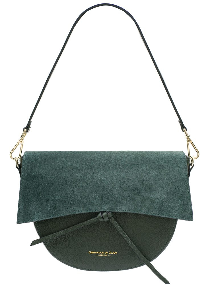 Dámská kožená kabelka semiš přes rameno - zelená Glamorous by GLAM