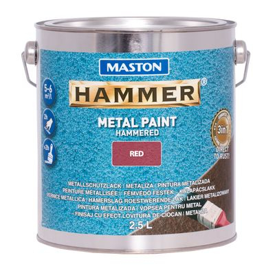 Paint hammer hammered red 2,5l univerzální barva na kov