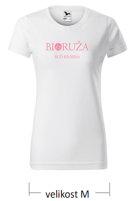 Dam vit T-shirt Var vacker Biorose M