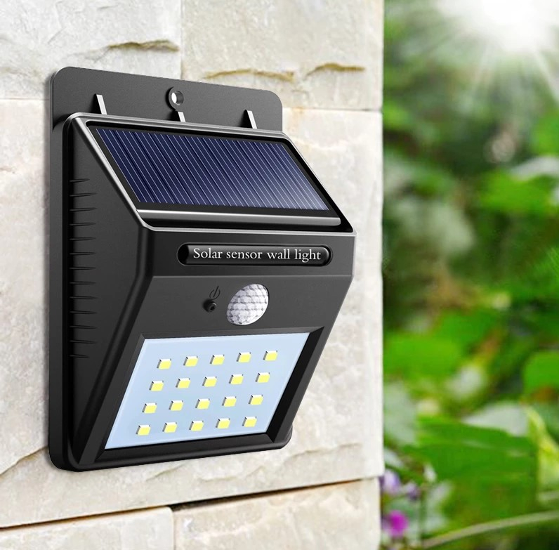 Technet Venkovní LED osvětlení s pohybovým senzorem na solární dobíjení