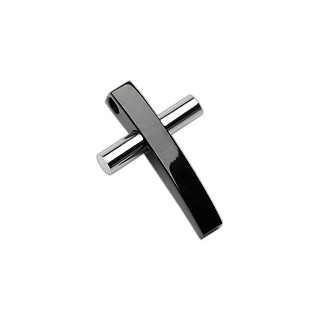 Šperky Eshop - Oceľový prívesok dvojfarebný kríž G11.19