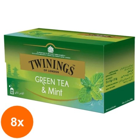 Set 8 X Ceai Verde cu Aroma Menta Twinings 25 x 1.5 g...