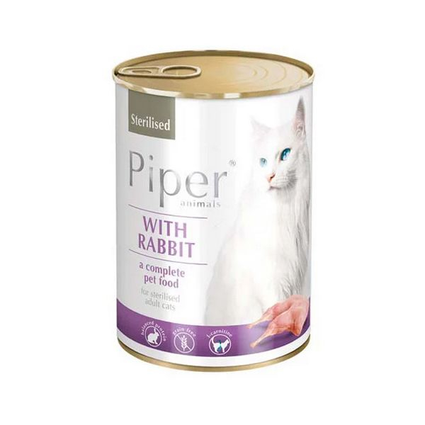 Piper Cat Sterilised konzerv nyúlhússal 400 g