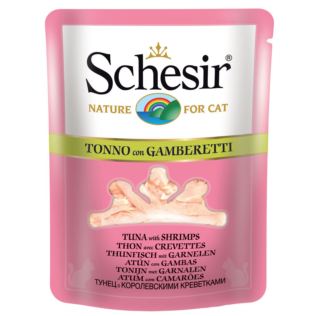 Schesir macskaeledel - Tonhal és garnéla húslevesben 70 g