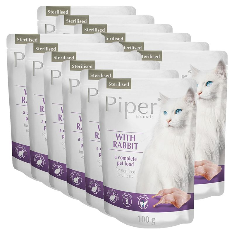 Piper Cat Sterilised alutasakos eledel nyúlhússal 12 x 100 g