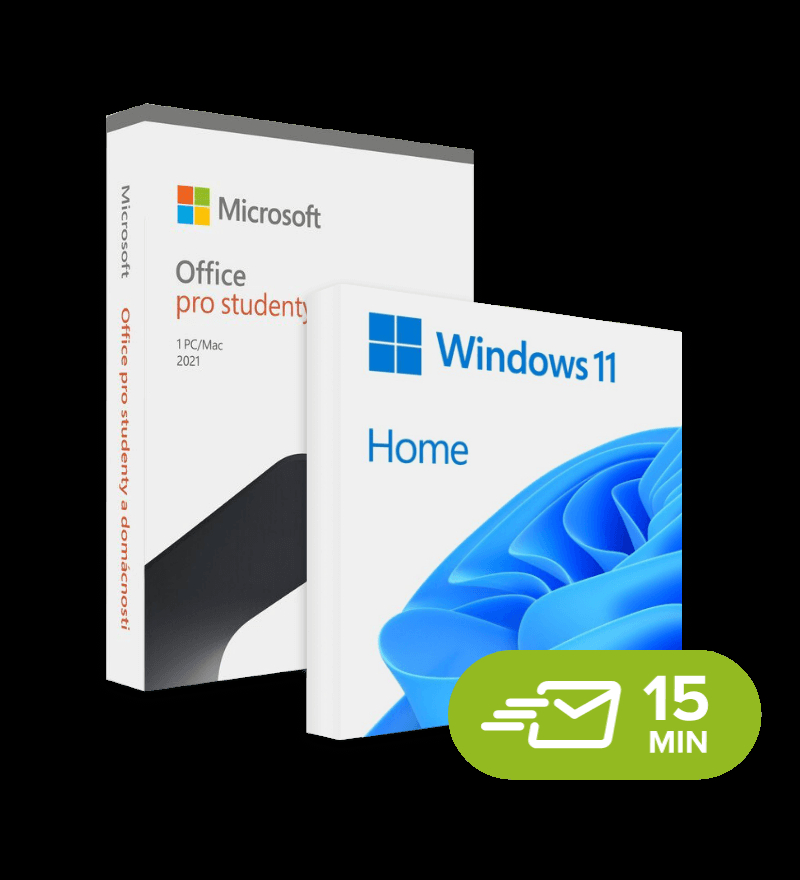MS Windows 11 Home + Office 2021 Home & Student, licenza elettronica CZ a vita, 32/64 bit