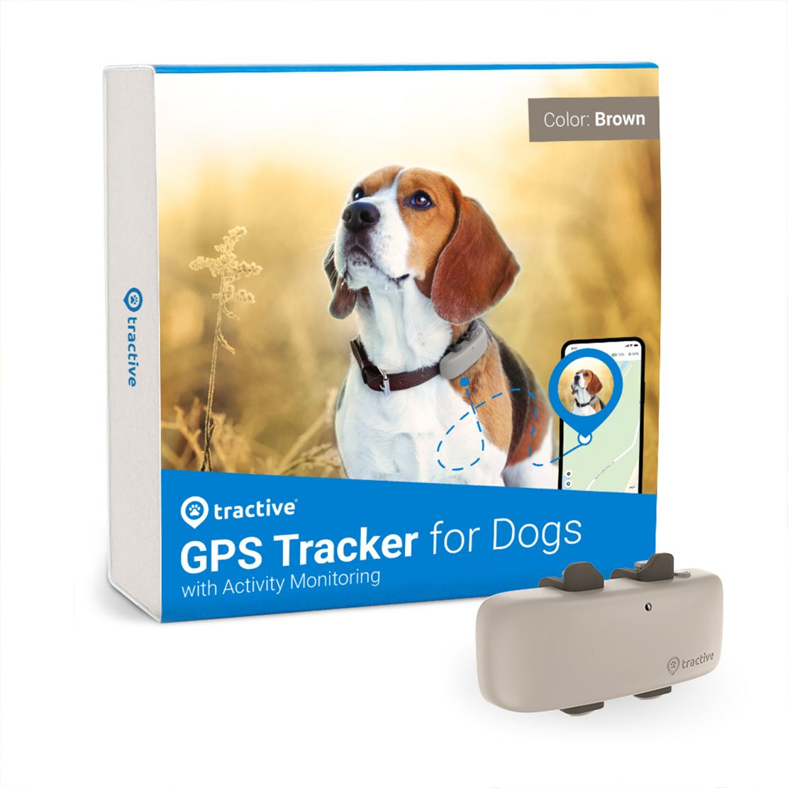Tractive GPS DOG 4 LTE GPS-Ortung und Aktivitätsverfolgung für Hunde - braun