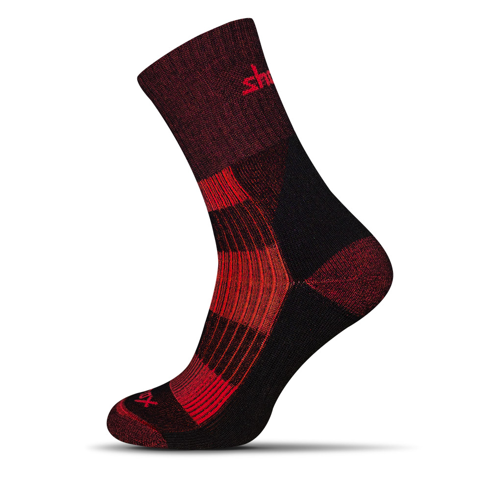 Light Trek ponožky - čierno červená, S (38-40)