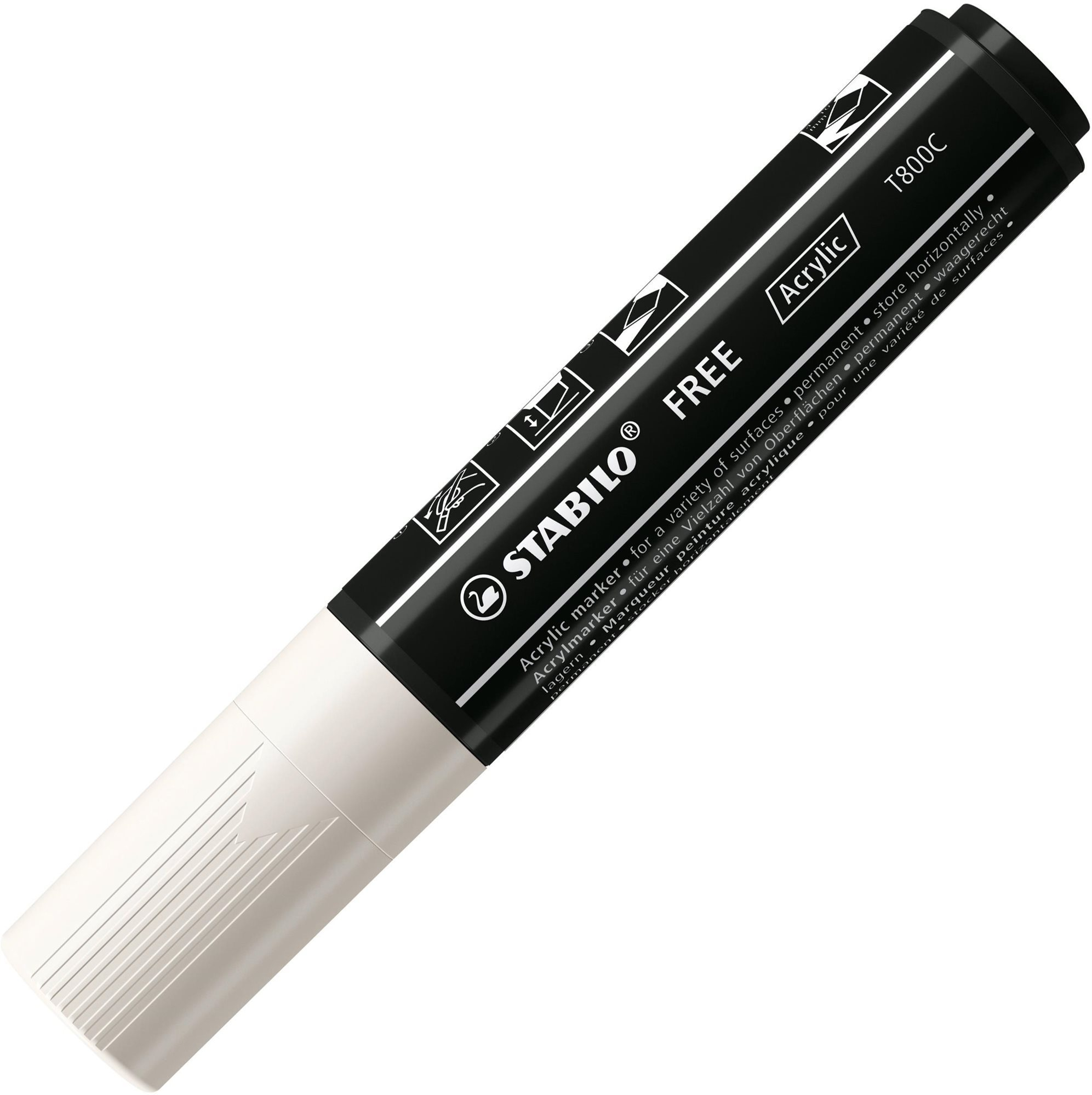 Marker STABILO FREE Acrylic T800C 4 - 10 mm, fehér