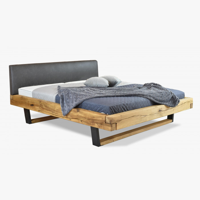 Moderná posteľ z masívneho dubu s kovovými nohami, Laura 200 x 200