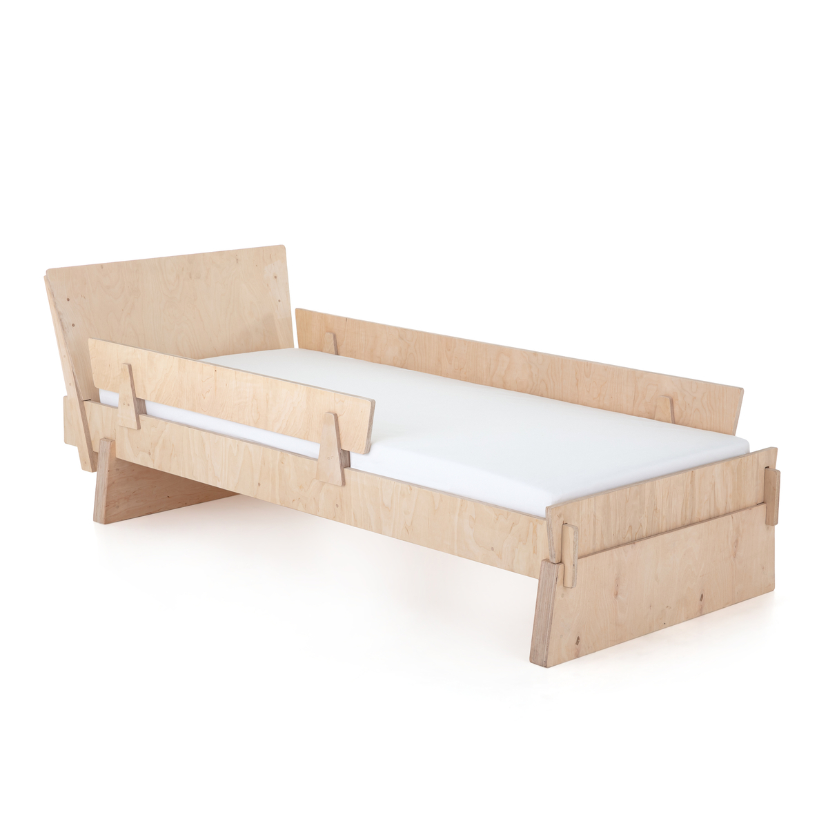 Detská posteľ TEN DEGREE - prírodná - posteľ + zábrany na posteľ 180x80 cm