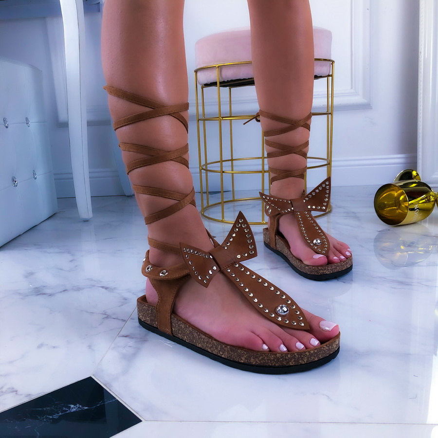 Hnedé dámske sandále