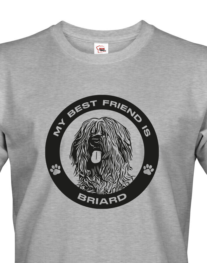 Herren T-Shirt Briard mit rundem Motiv