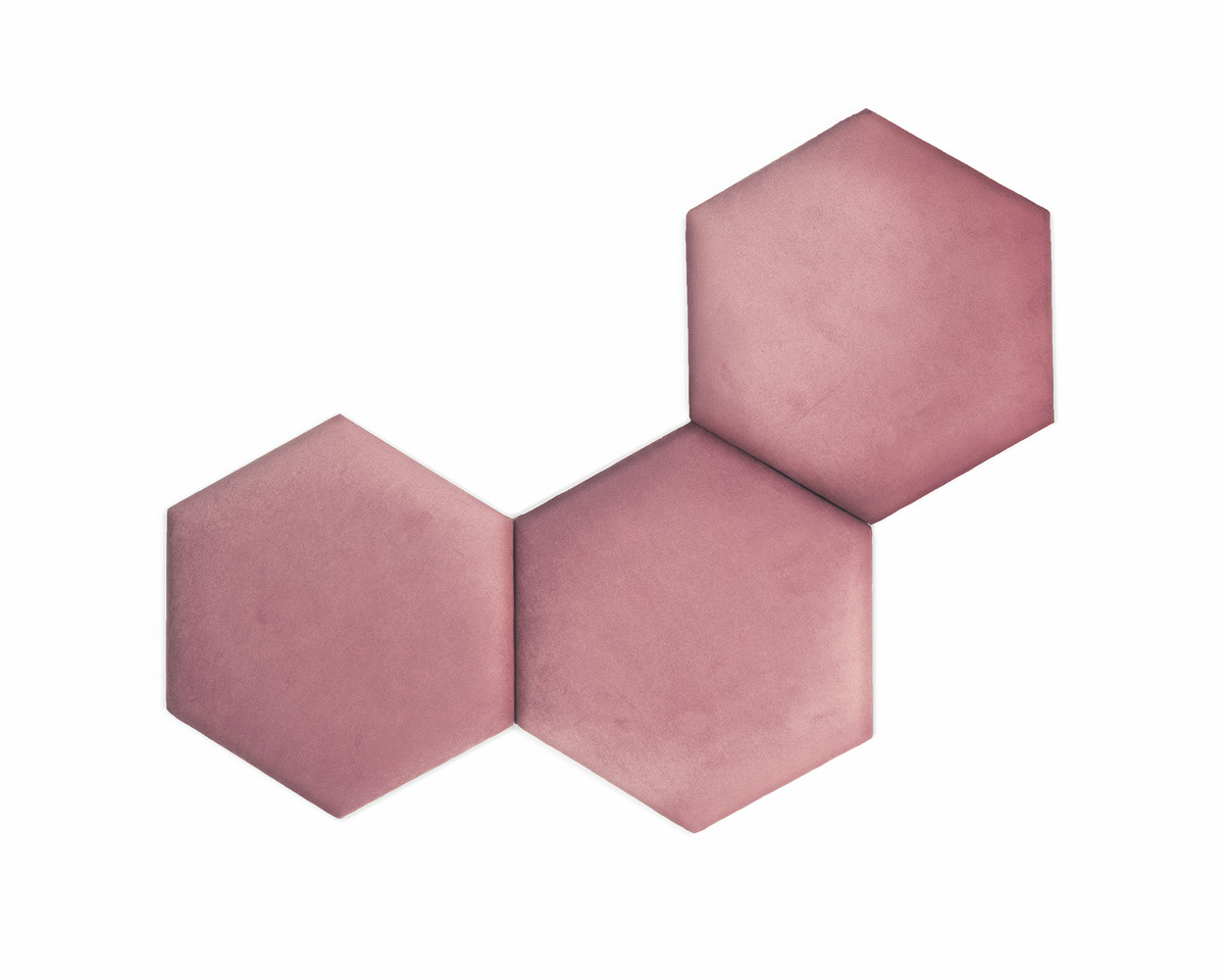Painel acolchoado Hexágono - cor-de-rosa - M