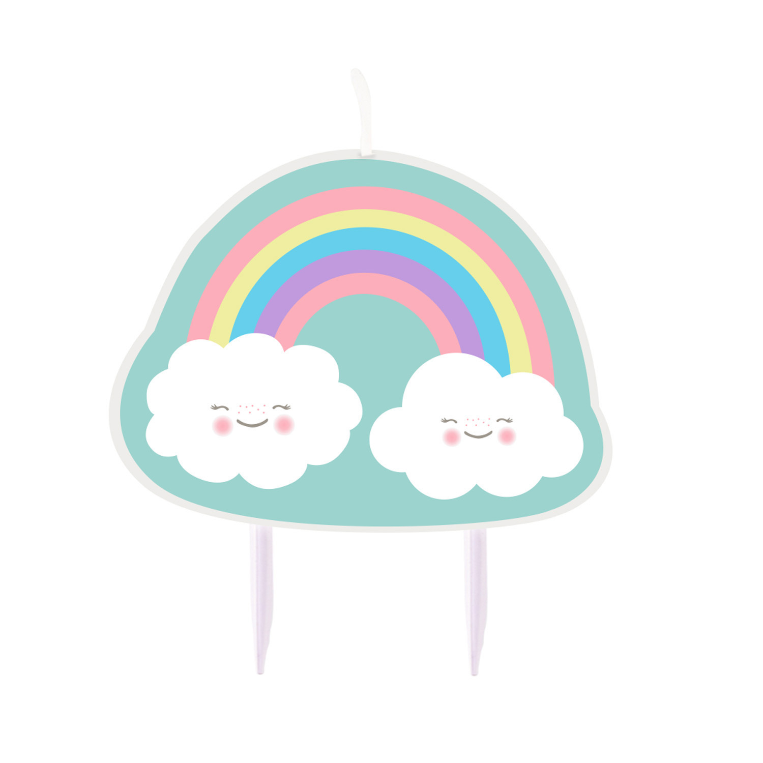 Candela per torta - Arcobaleno e nuvola