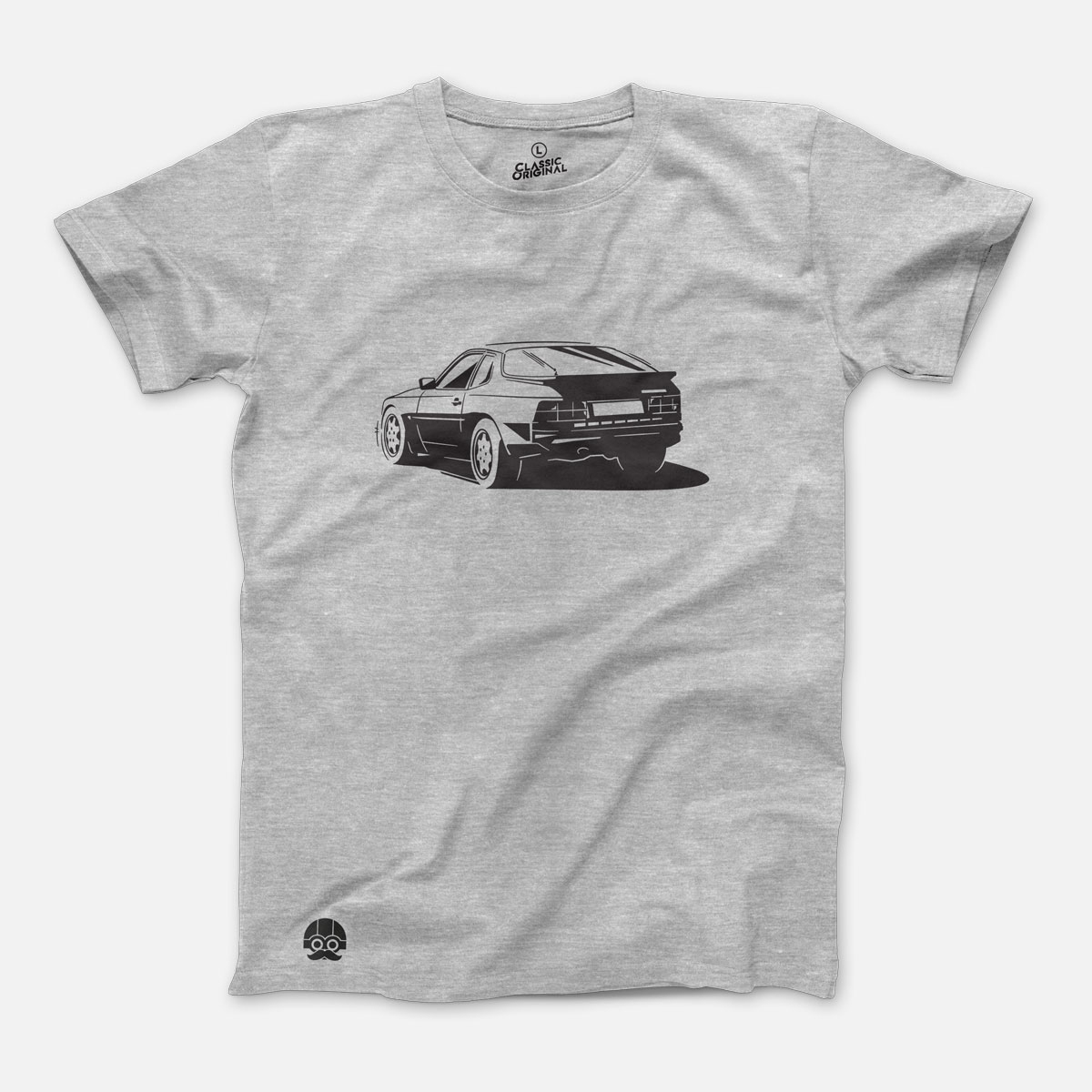 T-shirt with Porsche 944 car - XL, Gray