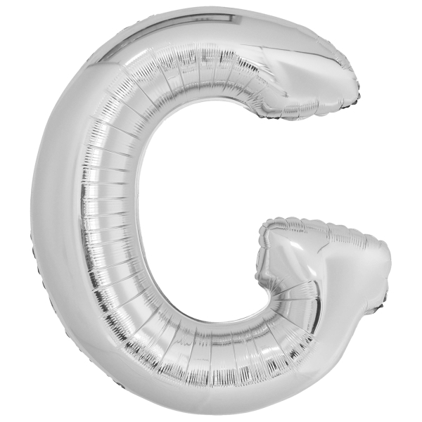 Fóliový balónek písmeno G 86 cm stříbrný