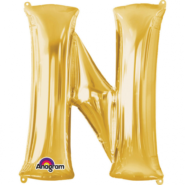 Fóliový balónik písmeno N 86 cm zlatý