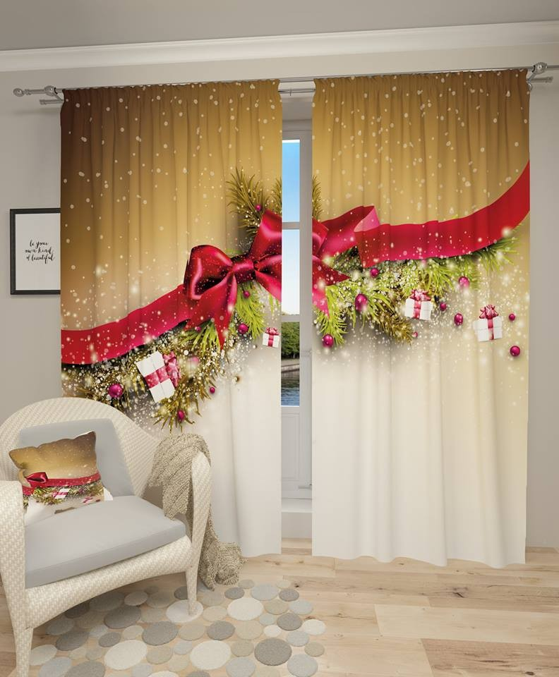 Modern Christmas curtain for the living room