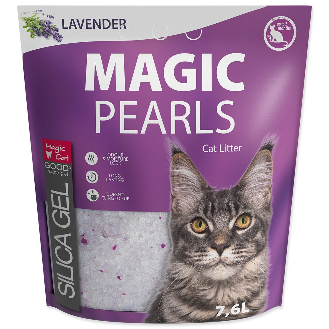 Așternut pentru pisici Magic Pearls cu lavandă 7,6 l