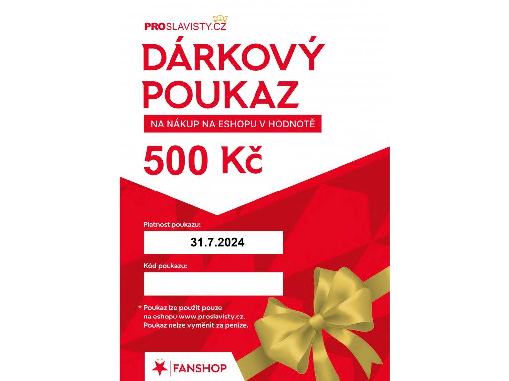 SK Slavia Praha Dárkový online poukaz 500 Kč