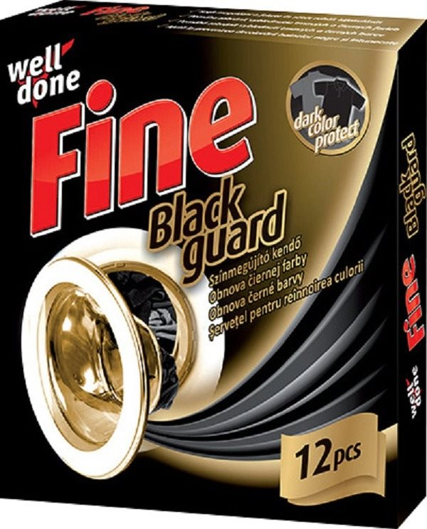 Színfogó kendő Well Done Fine Törlőkendők fekete szín helyreállításához 12 db